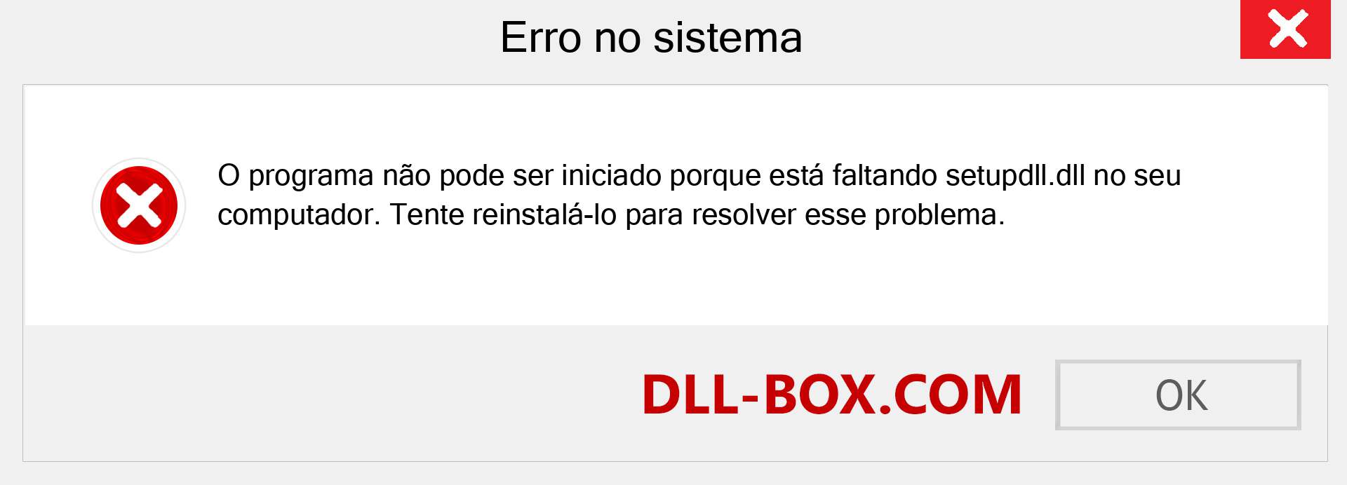 Arquivo setupdll.dll ausente ?. Download para Windows 7, 8, 10 - Correção de erro ausente setupdll dll no Windows, fotos, imagens